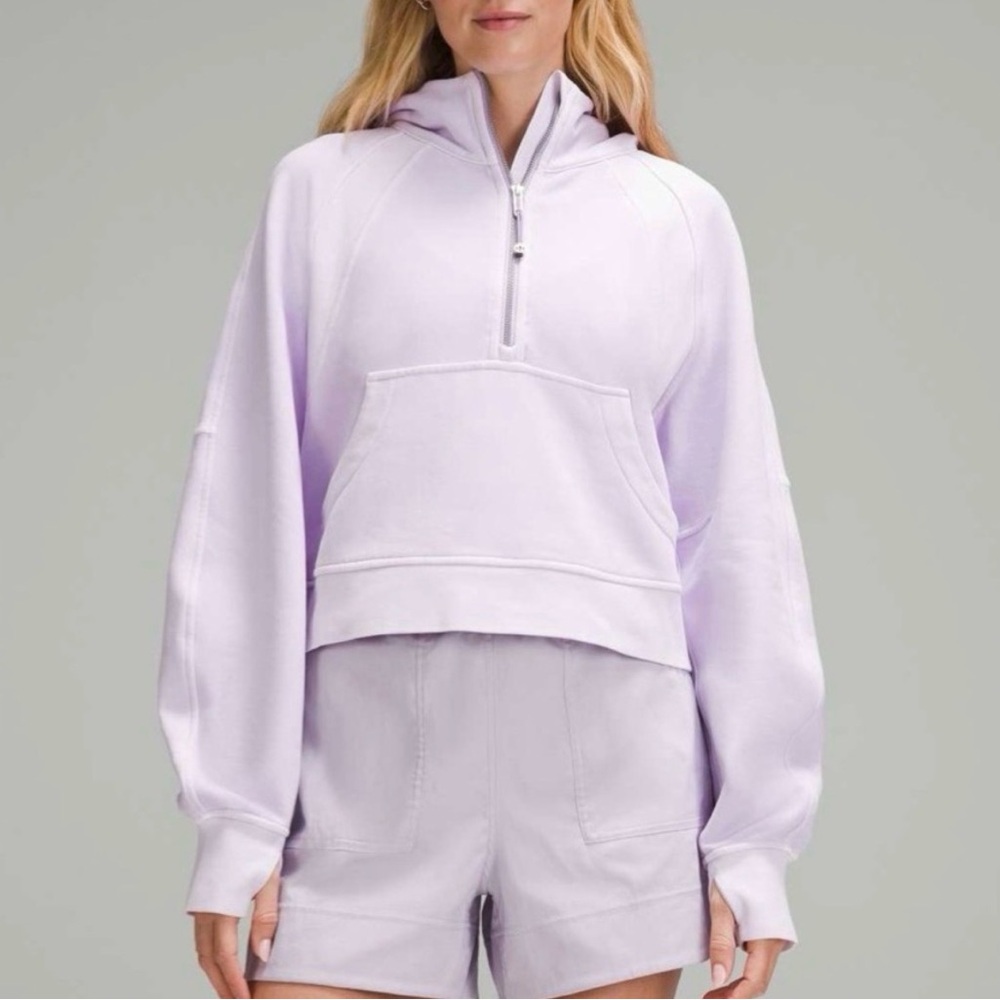 Lululemon Athletica Light Pink Half-Zip Scuba Hoodie
